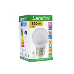   LANDLITE LED, E27, 4W, G45, 320lm, 3000K, kisgömb formájú fényforrás (LED-G45-4W/SXW)