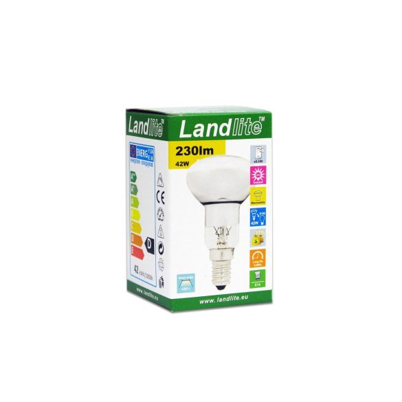  LANDLITE Halogén, E14, 42W, R50, 230lm, 2900K, gomba formájú fényforrás (HSL-R50-42W)