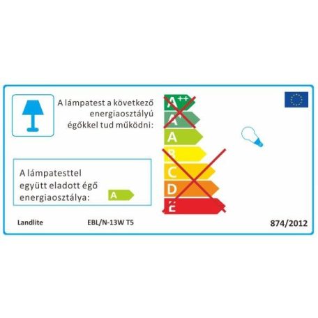 LANDLITE Fénycsőves, T5, 13W, 980lm, 4000K, 541mm, toldható szekrény lámpa (EBL/N-13W)