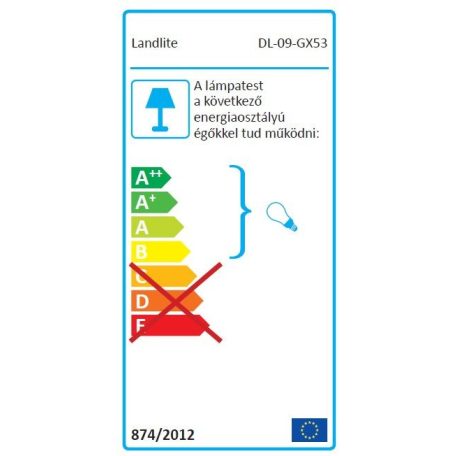  LANDLITE Egyes keret, GX53, fix, egyenes, matt króm, max. 15W, spot keret (DL-09-GX53)