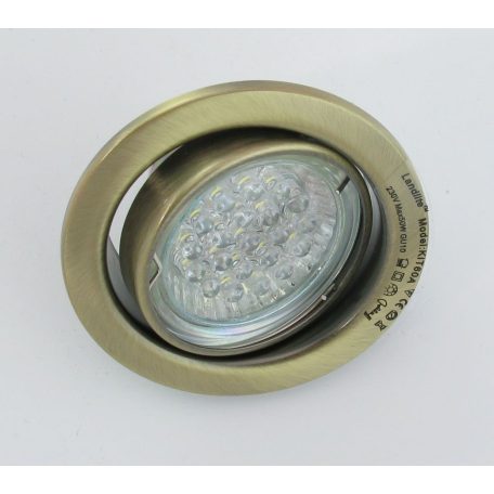 LANDLITE LED, GU10, 3x1,5W, Ø79mm, billenő, antik bronz, spot lámpa keret (KIT-60A-3)