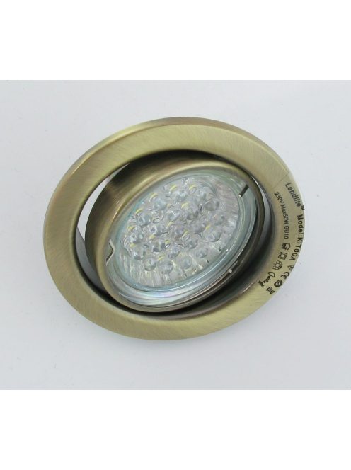  LANDLITE LED, GU10, 3x1,5W, Ø79mm, billenő, antik bronz, spot lámpa keret (KIT-60A-3)