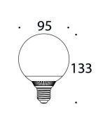 LANDLITE LED, E27, 9W, G95, 600lm, 4000K, Große Glühbirne (LED-G95-9W)