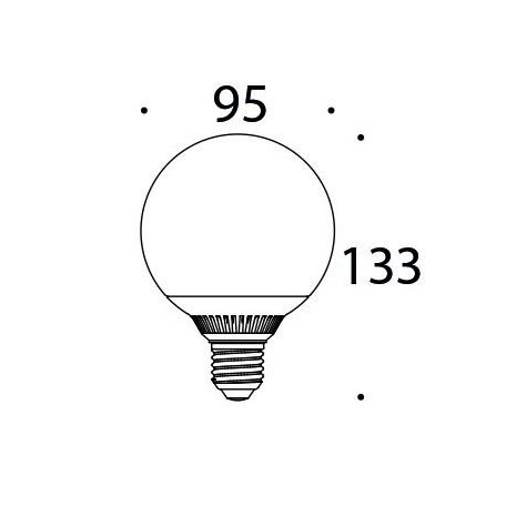 LANDLITE LED, E27, 9W, G95, 600lm, 4000K, nagygömb formájú fényforrás (LED-G95-9W)