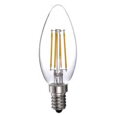    LANDLITE LED filament, E14, 4W, 400lm, 2700K, gyertya formájú fényforrás (LED-C35-4W/FLT)