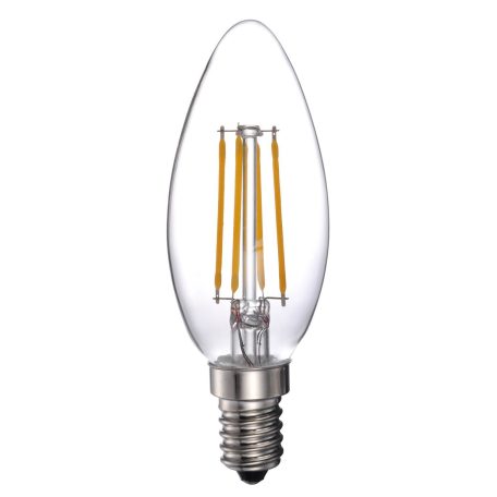  LANDLITE LED filament, E14, 4W, 400lm, 2700K, gyertya formájú fényforrás (LED-C35-4W/FLT)