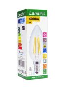  LANDLITE LED filament, E14, 4W, 400lm, 2700K, gyertya formájú fényforrás (LED-C35-4W/FLT)