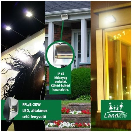 LANDLITE FFL/B-20W 4000K 1x20W, 2000 Lumen,  LED floodlight /reflector, dark grey