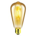 LANDLITE LED filament, E27, 7.3W, 710lm, 1700K, (RUB-ST64-7.3W/FLT), dimmable, golden, vintage, edison, dekoratív LED izzó, LED fényforrás, LED lámpa