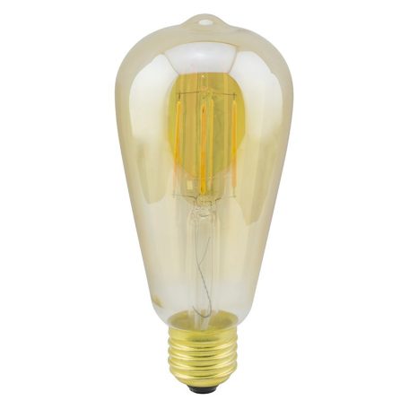  LANDLITE LED filament, E27, 7.3W, 710lm, 1700K, (RUB-ST64-7.3W/FLT), dimmable, golden, vintage, edison, dekoratív LED izzó, LED fényforrás, LED lámpa