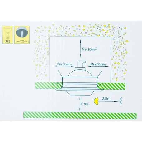  LANDLITE Egyes keret, E27-R63, billenő, egyenes, króm, max. 60W, spot keret (DL-720)