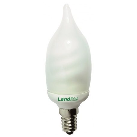 LANDLITE Energiatakarékos, E14, 9W, 450lm, 2700K, láng formájú fényforrás (EIC/D-9W)