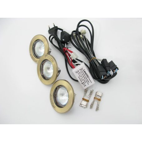  LANDLITE Halogén, GU5.3 (MR16), 3x20W, Ø80mm, fix, antik bronz, spot lámpa szett (KIT-57A-3)