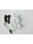  LANDLITE Halogén, GU5.3 (MR16), 5x20W, Ø100mm, billenő, fehér, spot lámpa szett (KIT-510-5)