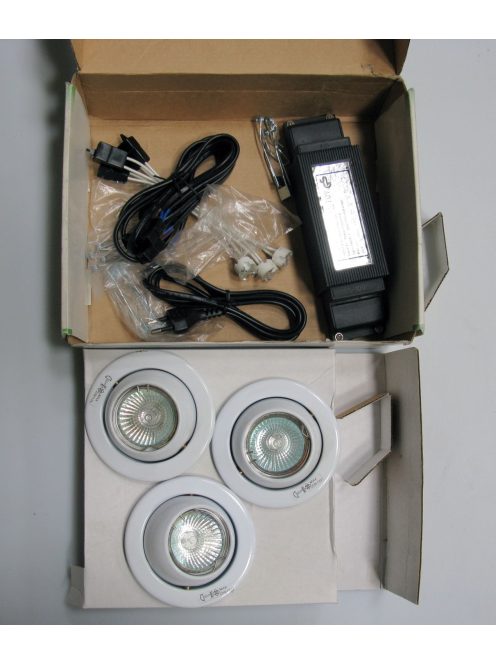  LANDLITE Halogén, GU5.3 (MR16), 5x20W, Ø100mm, billenő, fehér, spot lámpa szett (KIT-510-5)