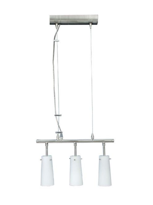 LANDLITE CL-004 függő lámpa, 3x60W, opal üveg, matt nikkel
