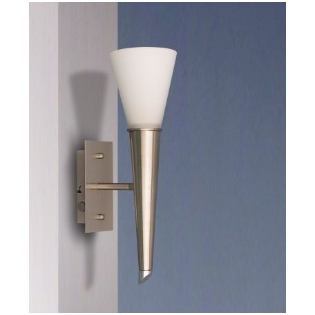 LANDLITE ONELLA modern fali lámpa 1xE14 max 40W 230V (matt króm / fehér üveg)