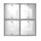 LANDLITE ARTUS 1174 modern fali / mennyezeti lámpa 4xG9 40W 230V (króm / matt-fehér üveg)