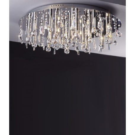 LANDLITE CASINO, MX2220/R-25, 25X10W G4 12V halogén, króm, kristály lámpa