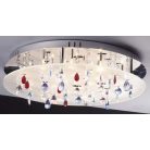 LANDLITE CASINO,MX2226/R-20, 20X10W G4 12V halogén, króm/fehér akril/színes kristály, kristály lámpa