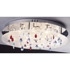   LANDLITE CASINO,MX2226/R-20, 20X10W G4 12V halogén, króm/fehér akril/színes kristály, kristály lámpa