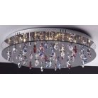 LANDLITE CASINO, MX2226/R-26, 26X10W G4 12V halogén, króm/fekete akril/színes kristály, kristály lámpa