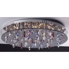   LANDLITE CASINO, MX2226/R-26, 26X10W G4 12V halogén, króm/fekete akril/színes kristály, kristály lámpa