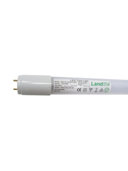  LANDLITE LED, T8, 1500mm, 24W, 2400lm, 4000K fénycső (LED-T8-1500mm-24W)