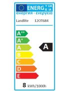 LANDLITE LED, E27, 8W, A60, 600lm 2800K, Birnenform Glühbirne (LDM-A60-8W/1)