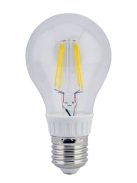 LANDLITE LED filament, E27, 4W, A60, 470lm, 2700K, körte formájú fényforrás (LED-A60-4W/FLT)