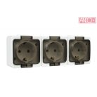 ANCO Junior tripple grounding socket, IP44