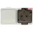 ANCO Junior horizontal switch + socket, IP44