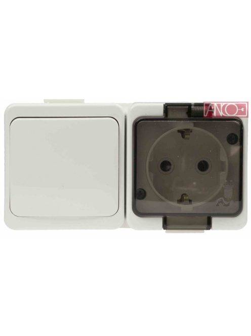 ANCO Junior horizontal switch + socket, IP44