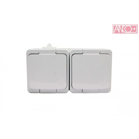 ANCO Junior grounding double socket, IP44