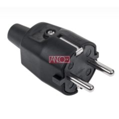 ANCO Földelt  dugó, gumirozott, fekete