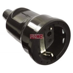 ANCO Földelt PVC dugalj, fekete
