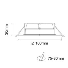   OSRAM LP DL D75 6W 865 RD (GL24100552855), 6500K, 750lm, LED Downlight / LED Recessed Light