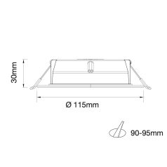   OSRAM LP DL D90 7W 865 RD (GL24100553155), 6500K, 900lm, LED Downlight / LED Recessed Light
