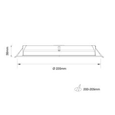   OSRAM LP DL D195 20.5W 865 RD (GL24100554055), 6500K, 2650lm, LED Downlight / LED Recessed Light