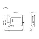 OSRAM LP FL 20W 840 SF BL (GL24100554855), 4000K, black / fekete, 2500lm, LED Floodlight / LED Reflektor / LED Fényvető 