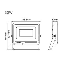   OSRAM LP FL 30W 865 SF BL (GL24100555555). 6500K. black. 3750lm. LED Floodlight