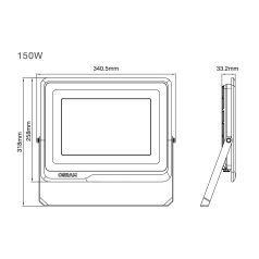   OSRAM LP FL 150W 865 SF BL (GL24100557355). 6500K. black. 18750lm. LED Floodlight