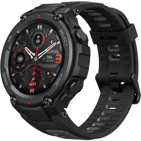HASZNÁLT  Amazfit T-Rex Pro, Meteorite Black (Fekete), A2013, Okosóra, Smartwatch, Zepp, Huami, Okos Óra, Smart Watch, Fitness, Fitnesz, Egészség, Sport BONTOTT CSOMAGOLÁS