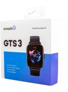 Amazfit GTS 3 Graphite black (Fekete), A2035, Okosóra, Smartwatch, Zepp, Huami, Okos Óra, Smart Watch, Fitness, Fitnesz, Egészség, Sport