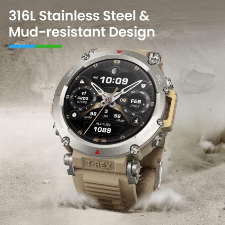Amazfit T-Rex Ultra Fekete A2142, Okosóra, Smartwatch, Zepp, Huami, Okos Óra, Smart Watch, Fitness, Fitnesz, Egészség, Sport