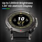 Amazfit T-Rex Ultra Fekete A2142, Okosóra, Smartwatch, Zepp, Huami, Okos Óra, Smart Watch, Fitness, Fitnesz, Egészség, Sport