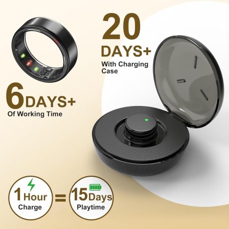 POBOVi Gen-1, Ezüst szín, Méret 7, Okosgyűrű, Okos Gyűrű, Smart Ring, Fitness, Fitnesz, Sport