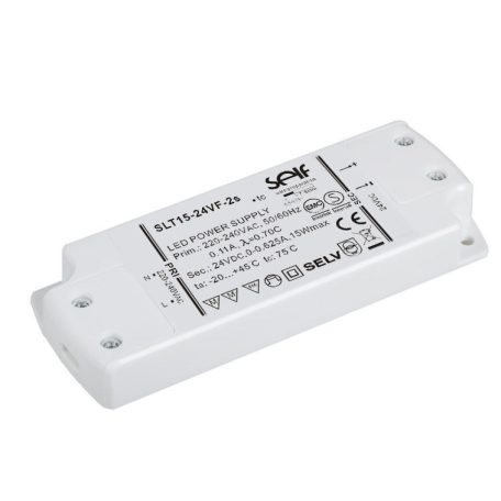SLT15-24VF-2S, Állandó feszültség LED tápegység, 15W, 24V