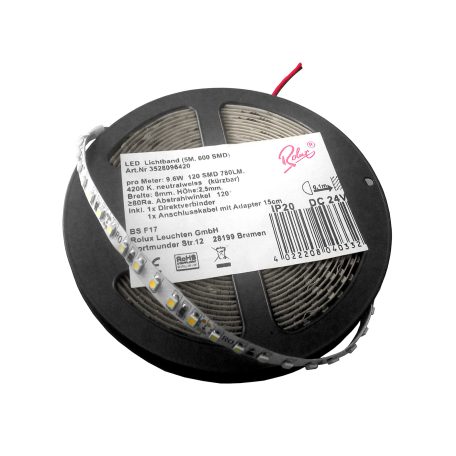  LANDLITE Rolux LED szalag, 9.6W/m, 780lm/m, 4200K, 120LED/m, 24V, IP20 (5m / tekercs)